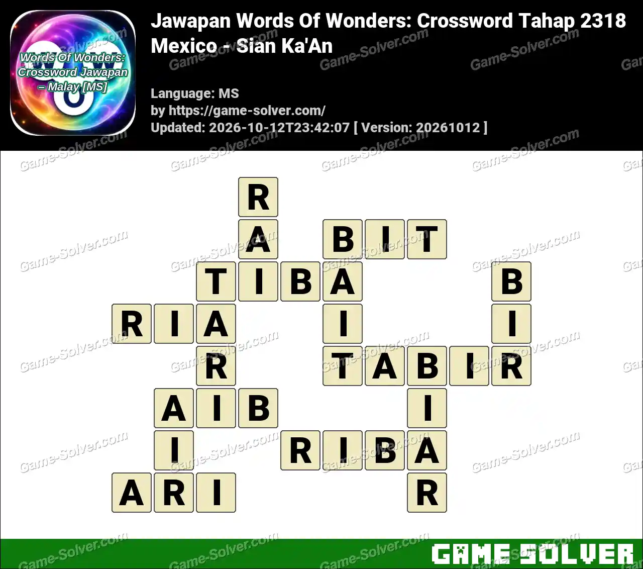 Jawapan Words Of Wonders: Crossword Tahap 2318 – Mexico – Sian Ka’An